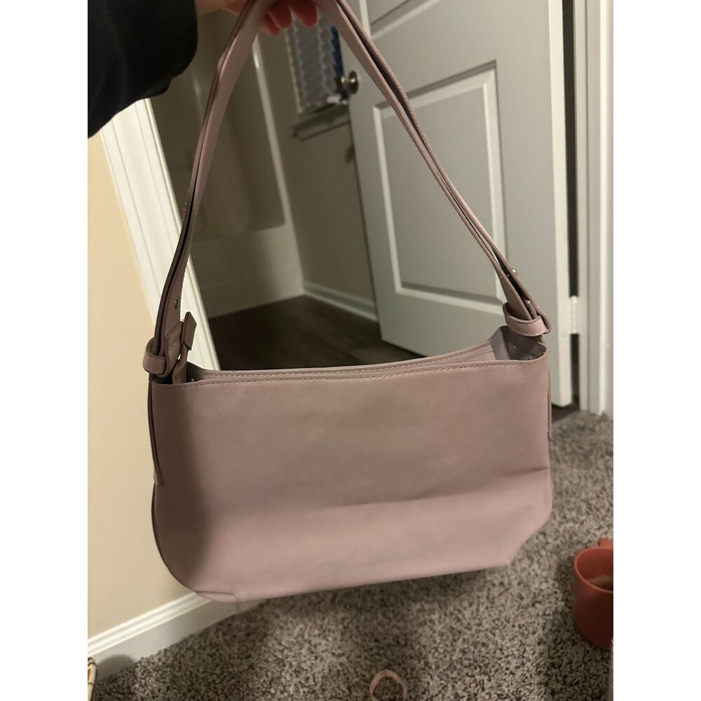 Oriflame Sweden Mauve Vegan Leather Shoulder Baguette Bag